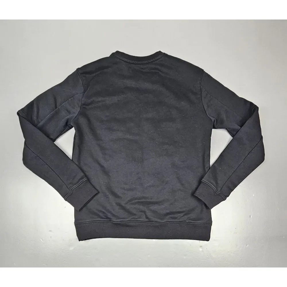 Roku Studio Sweater Mens Medium. Black Crewneck Longsleeve. Big Logo Zip Sleeve.